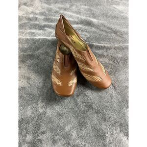 Sesto Meucci Women's Leather Slip On Shoes 9N Tan Comfort Made in Italy